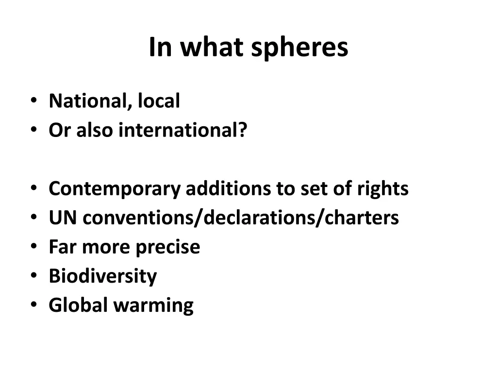 in what spheres