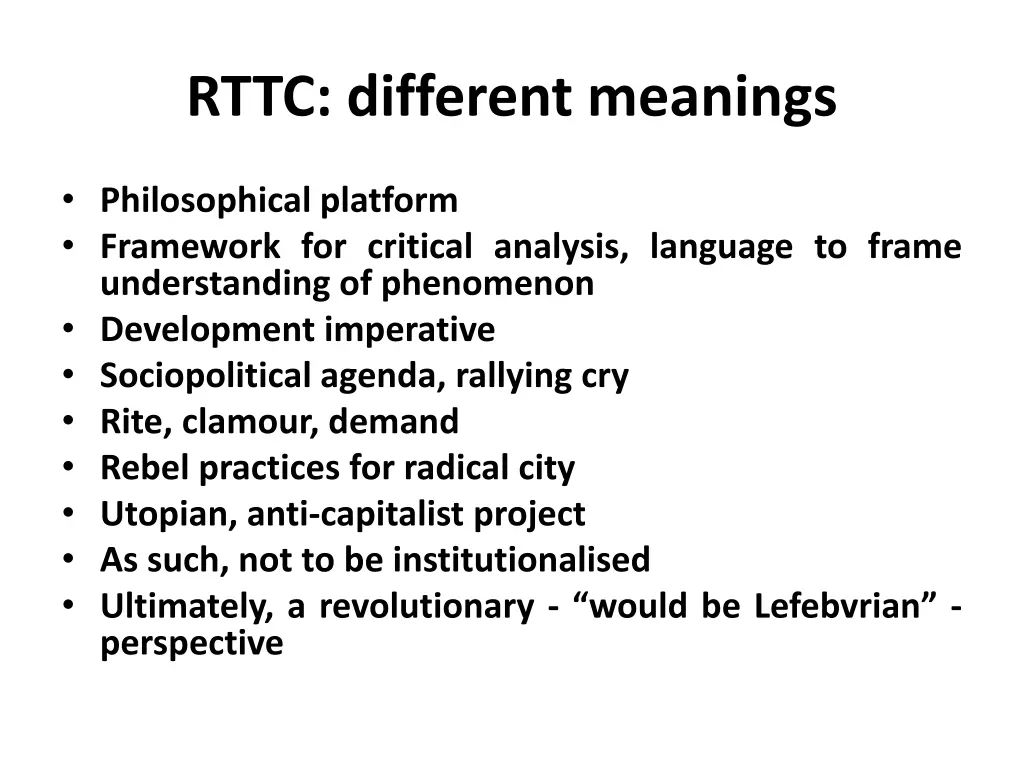 rttc different meanings