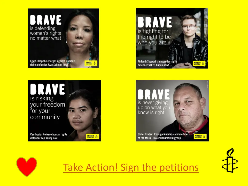 take action sign the petitions