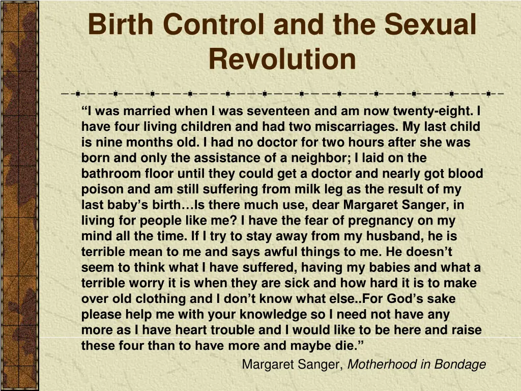 birth control and the sexual revolution