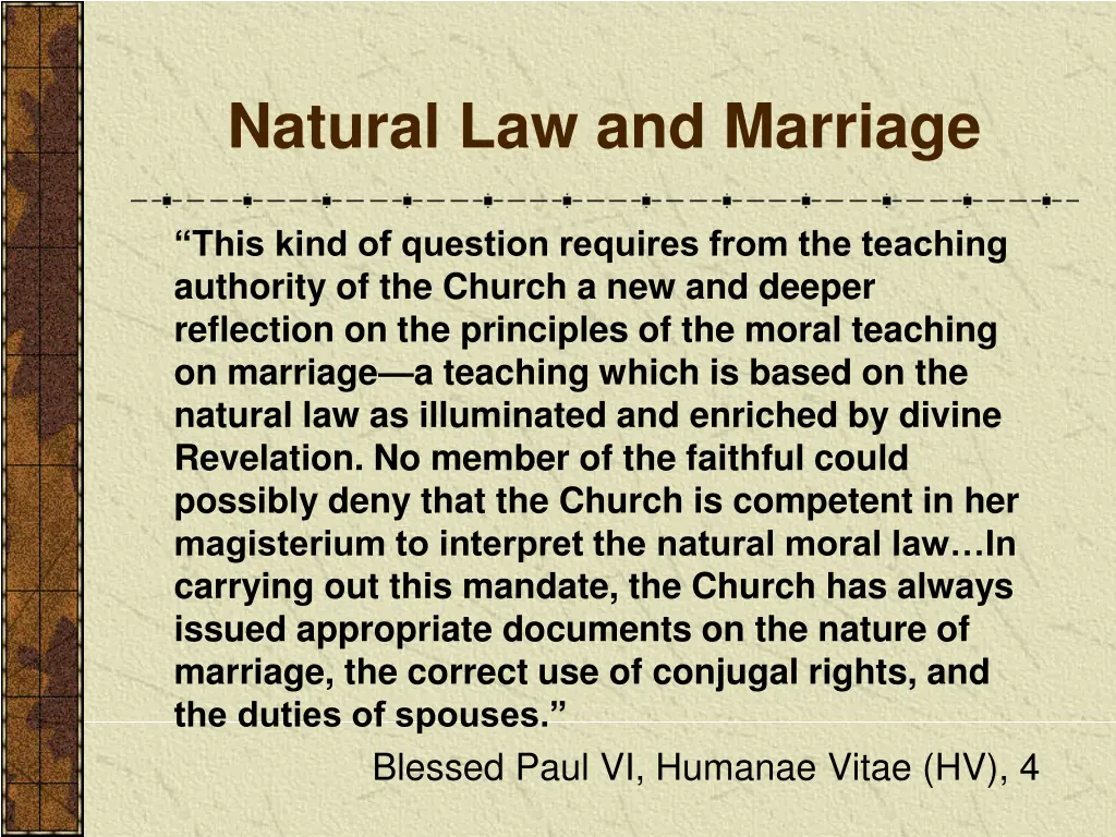 natural law and marriage