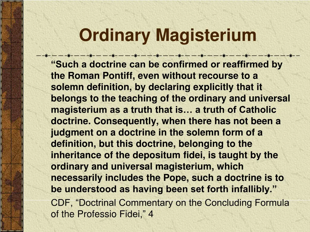 ordinary magisterium