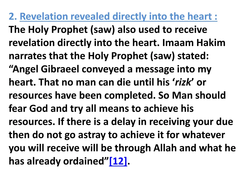 2 revelation revealed directly into the heart