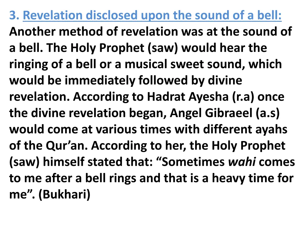 3 revelation disclosed upon the sound of a bell