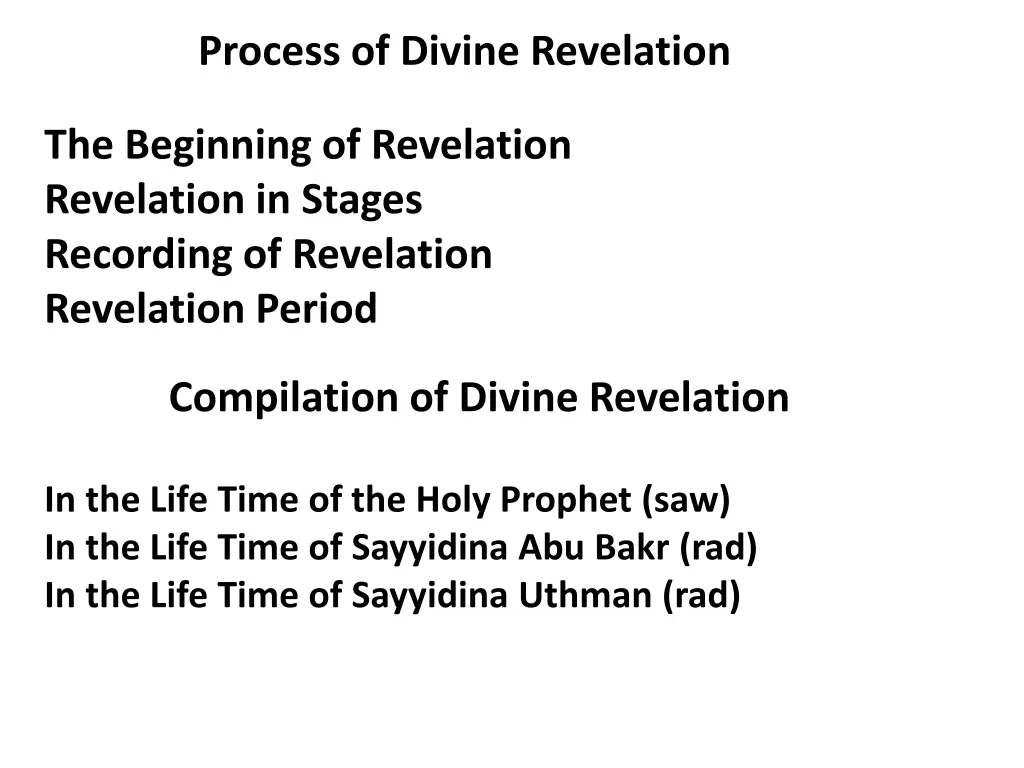 process of divine revelation