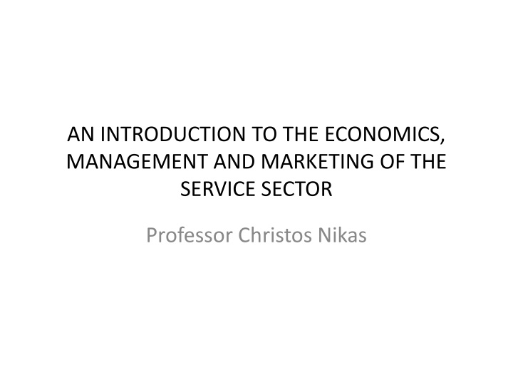 an introduction to the economics management