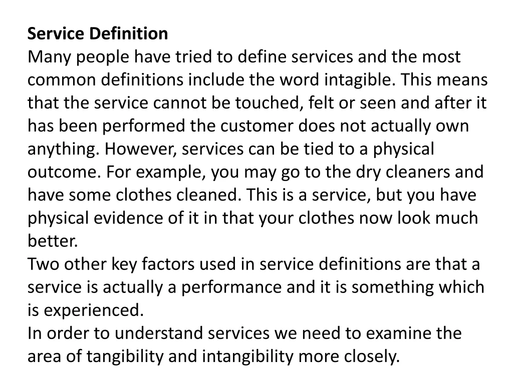 service definition many people have tried