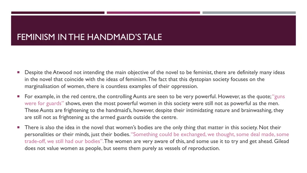 feminism in the handmaid s tale