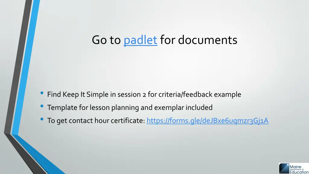 go to padlet for documents