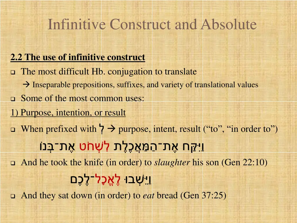 infinitive construct and absolute 10