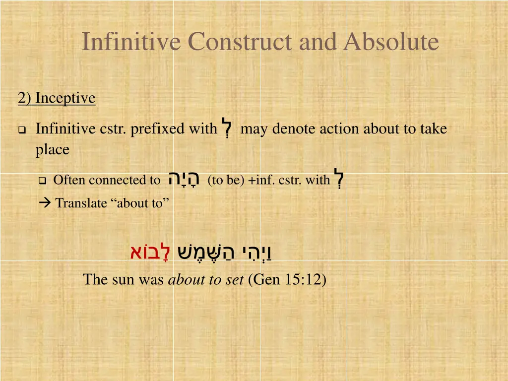 infinitive construct and absolute 11