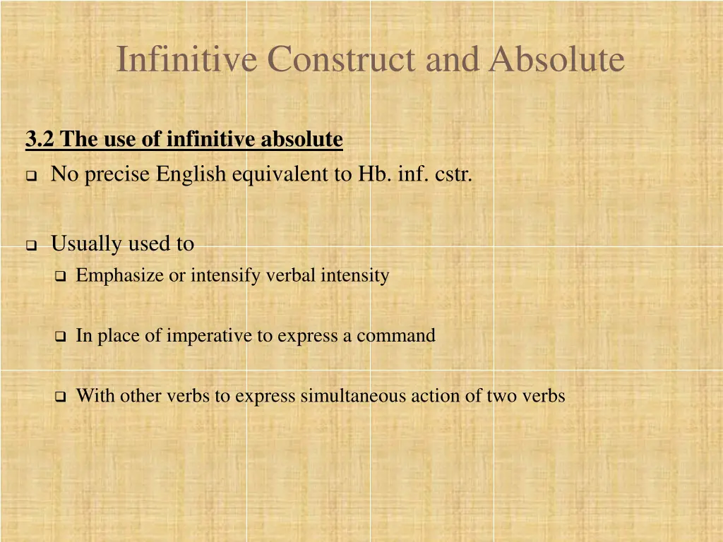 infinitive construct and absolute 19