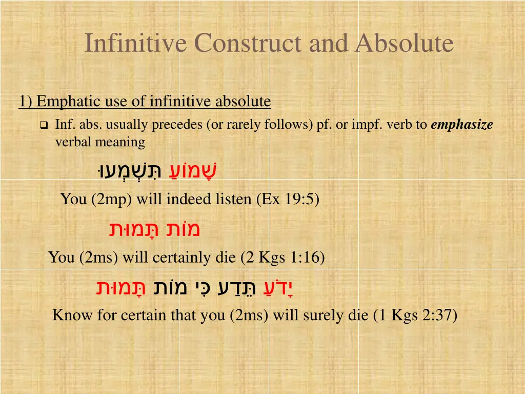 infinitive construct and absolute 20