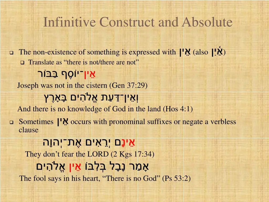 infinitive construct and absolute 25