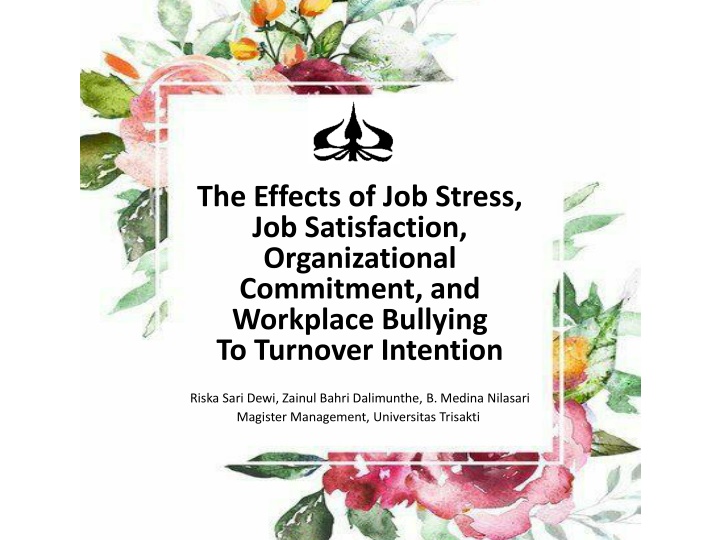 the effects of job stress job satisfaction