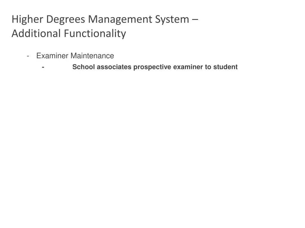 higher degrees management system additional 12