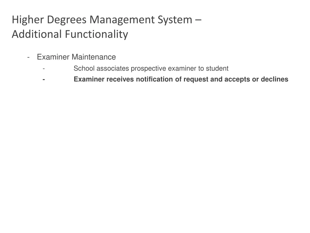 higher degrees management system additional 13