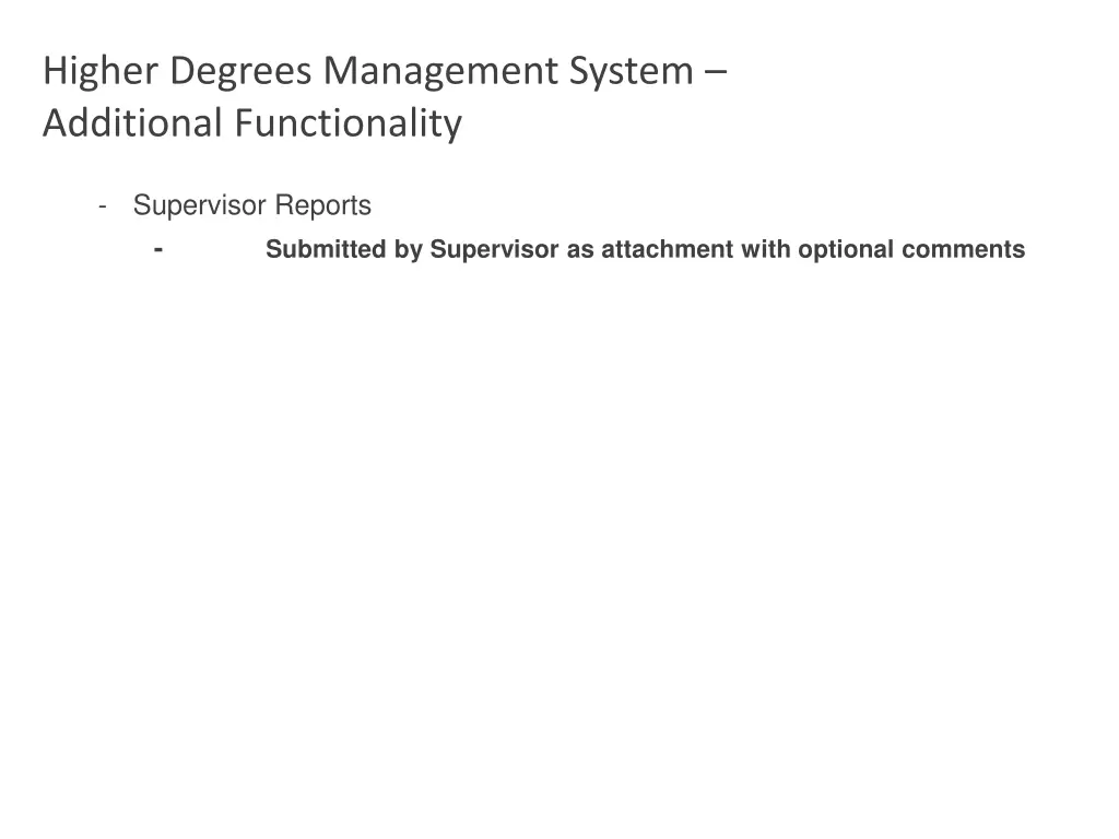 higher degrees management system additional 16