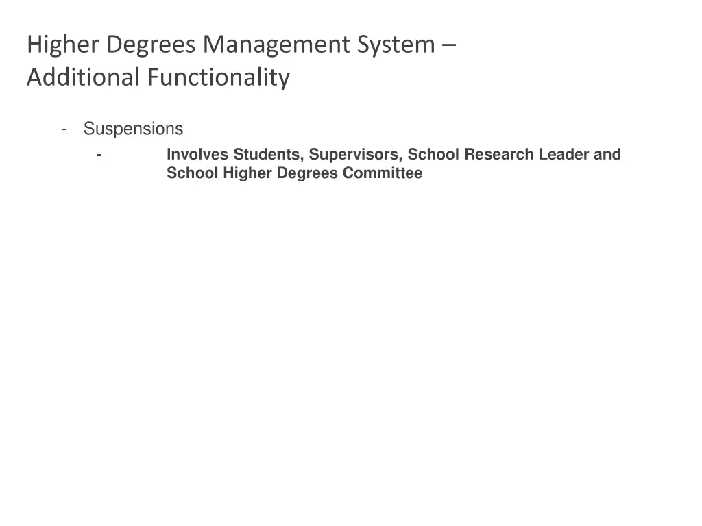 higher degrees management system additional 6