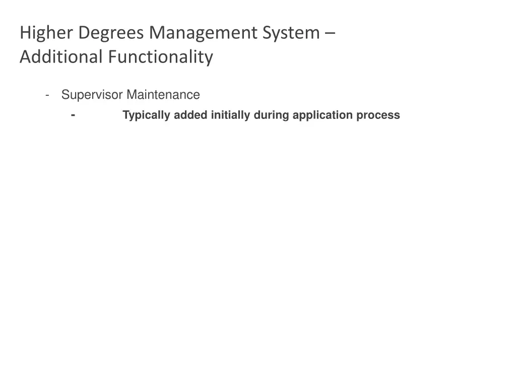 higher degrees management system additional 8