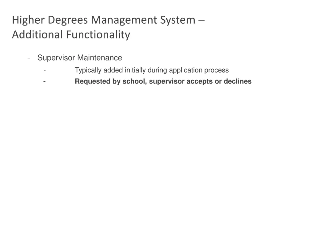 higher degrees management system additional 9