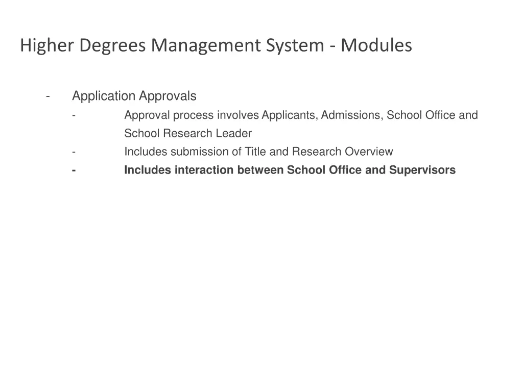 higher degrees management system modules 3