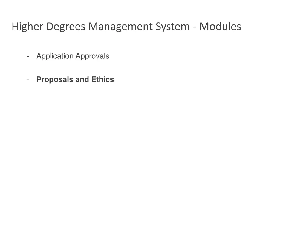 higher degrees management system modules 5