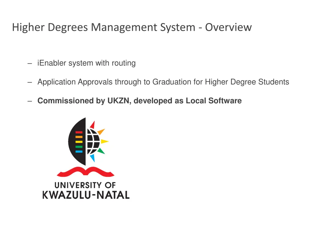 higher degrees management system overview 2