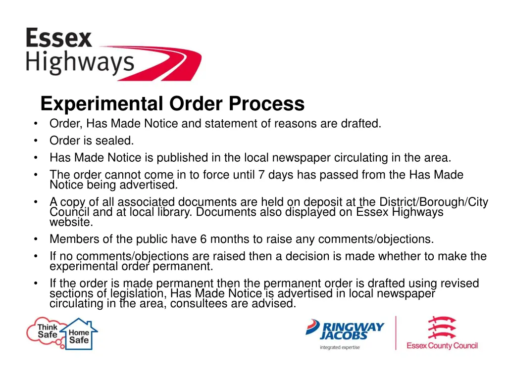 experimental order process order has made notice