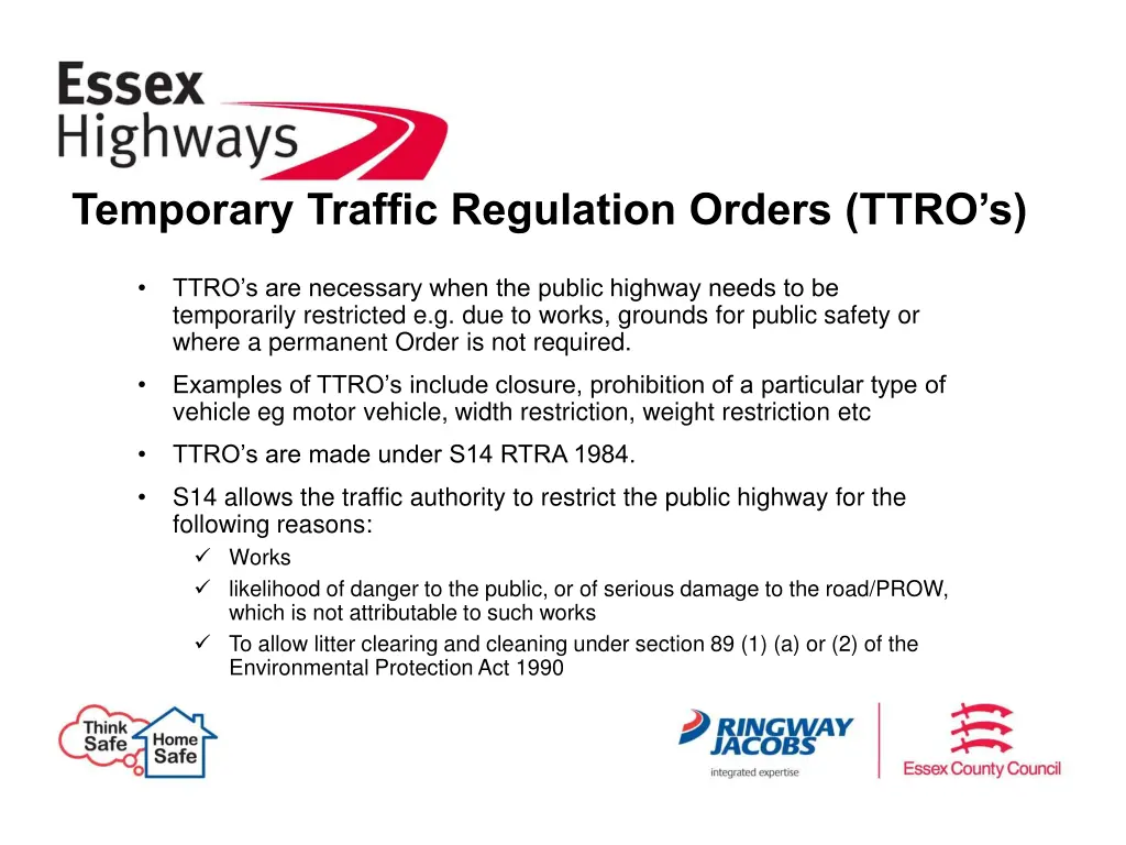 temporary traffic regulation orders ttro s