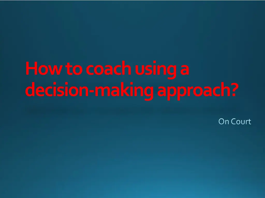 how to coach using a decision making approach