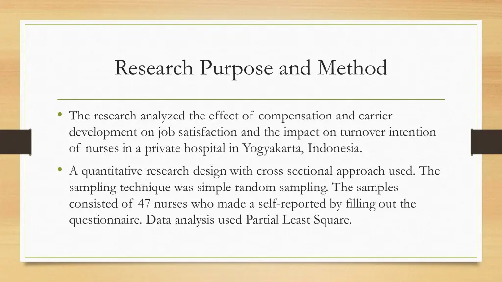 research purpose and method