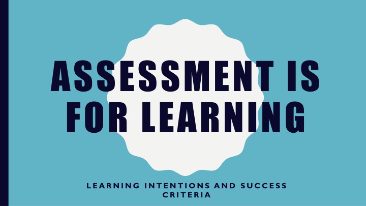 assessment is for learning