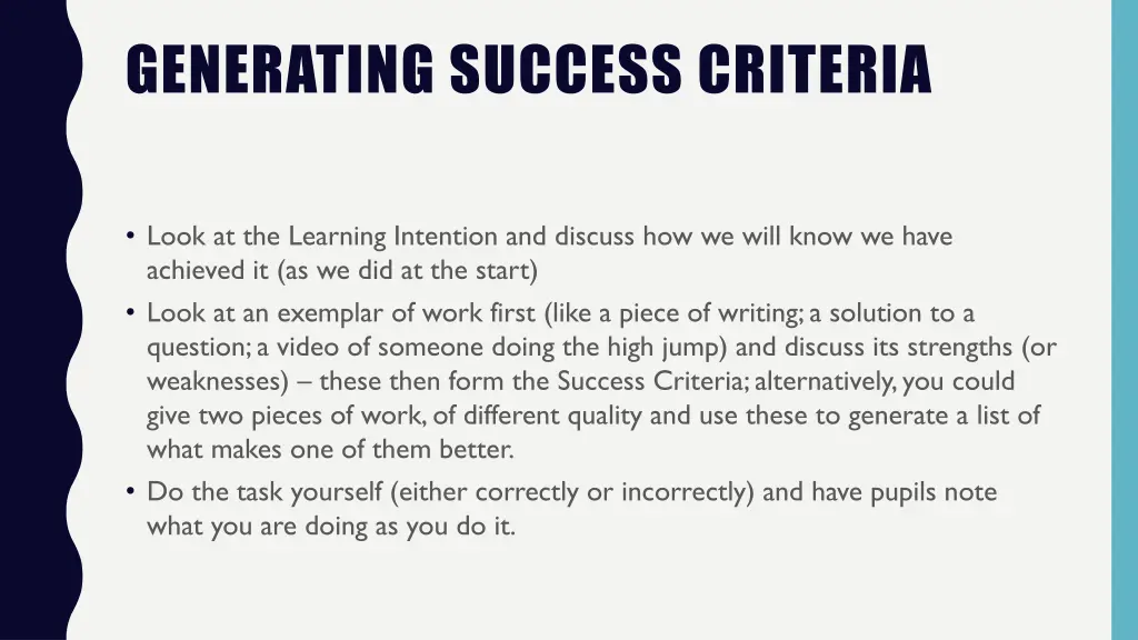 generating success criteria 1