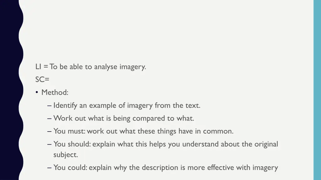 li to be able to analyse imagery sc method