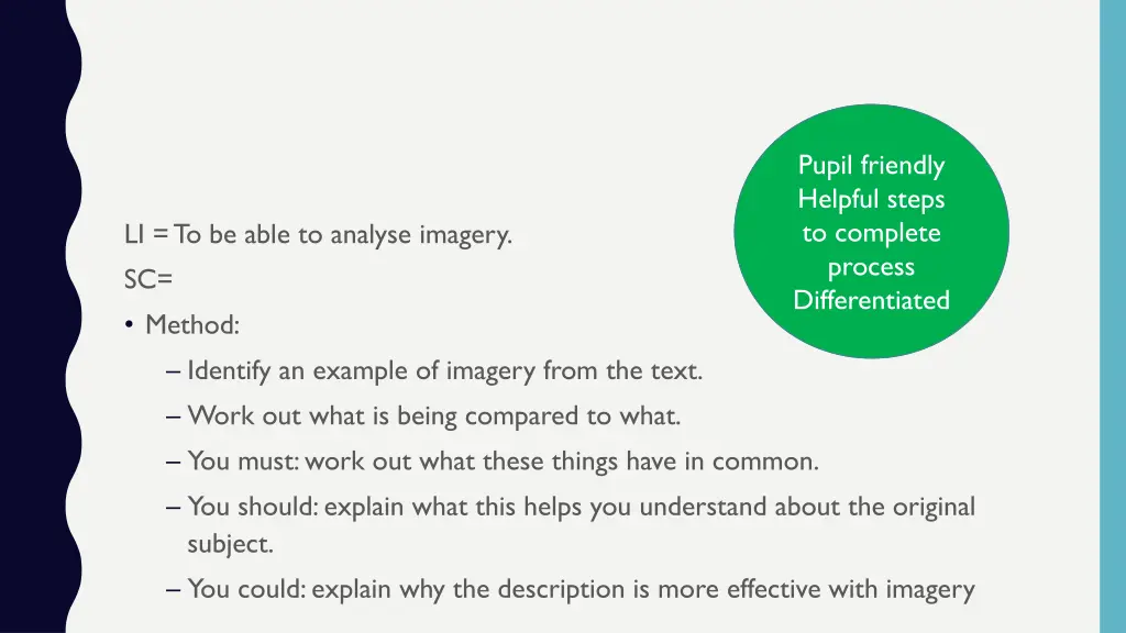 pupil friendly helpful steps to complete process