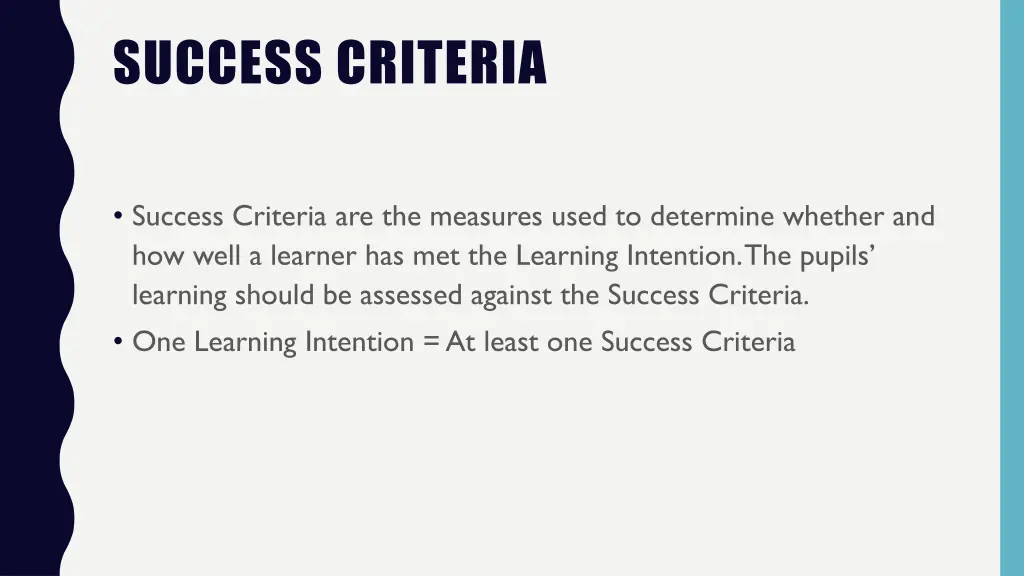 success criteria