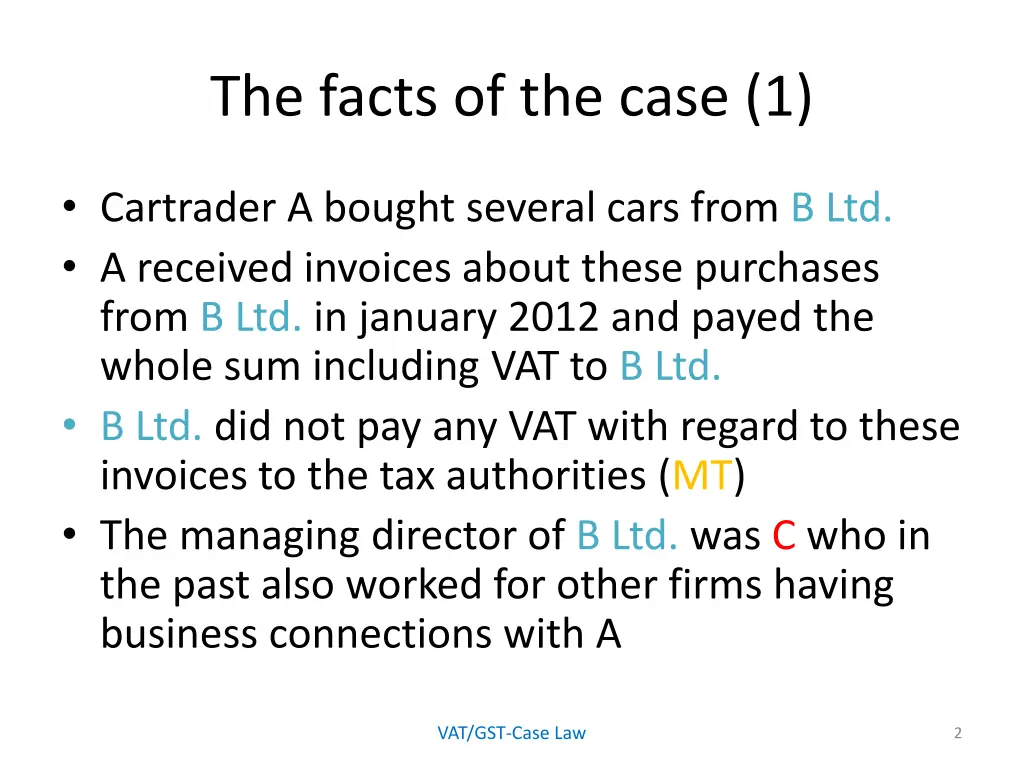 the facts of the case 1