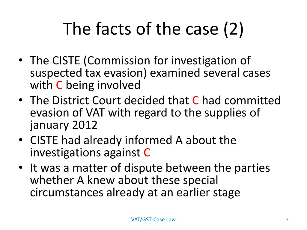 the facts of the case 2