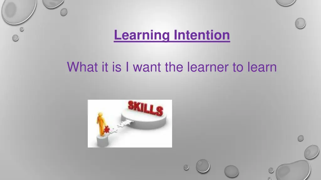 learning intention