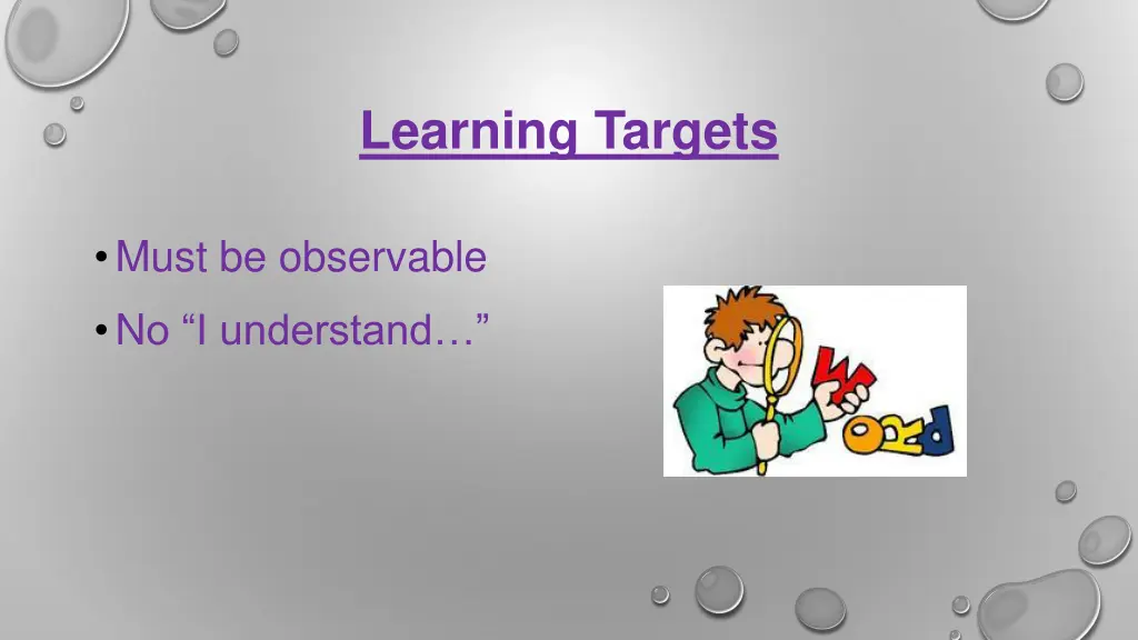 learning targets