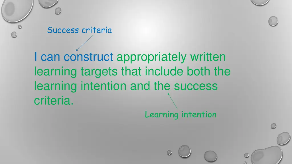 success criteria 1