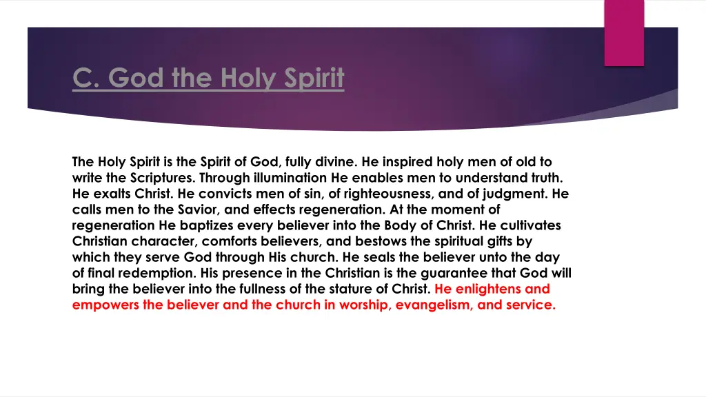 c god the holy spirit 10