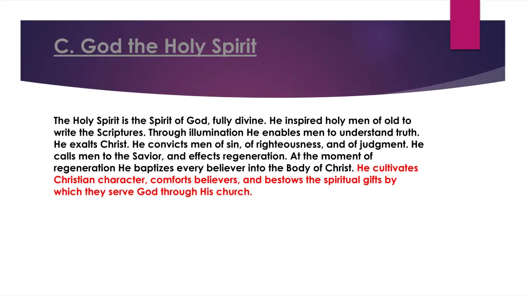 c god the holy spirit 7