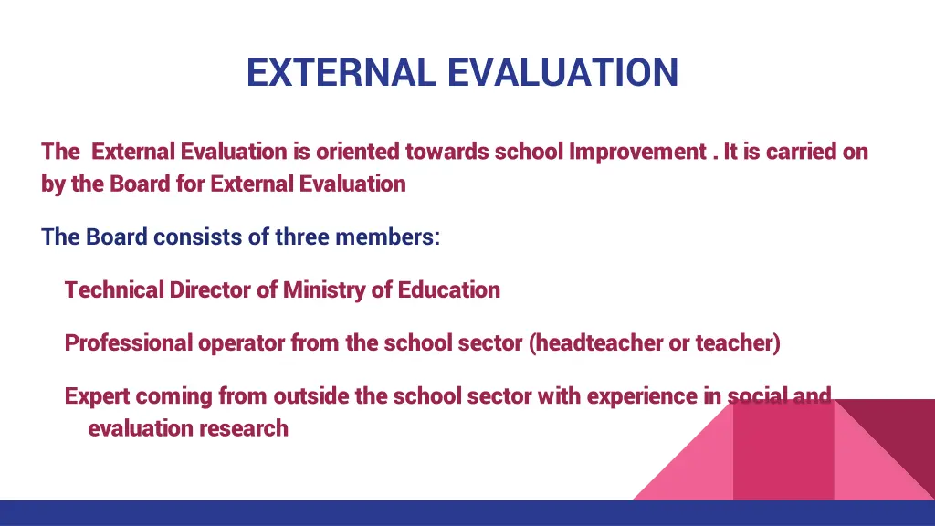 external evaluation