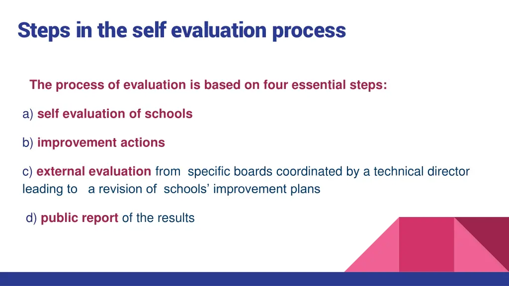 steps in the self evaluation process