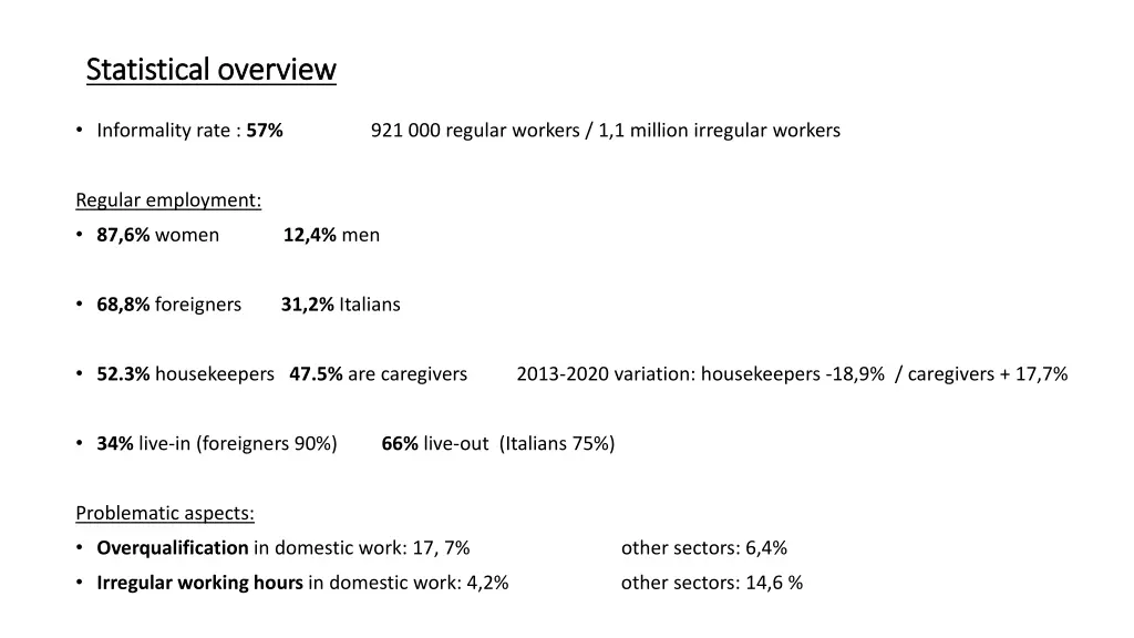 statistical overview statistical overview