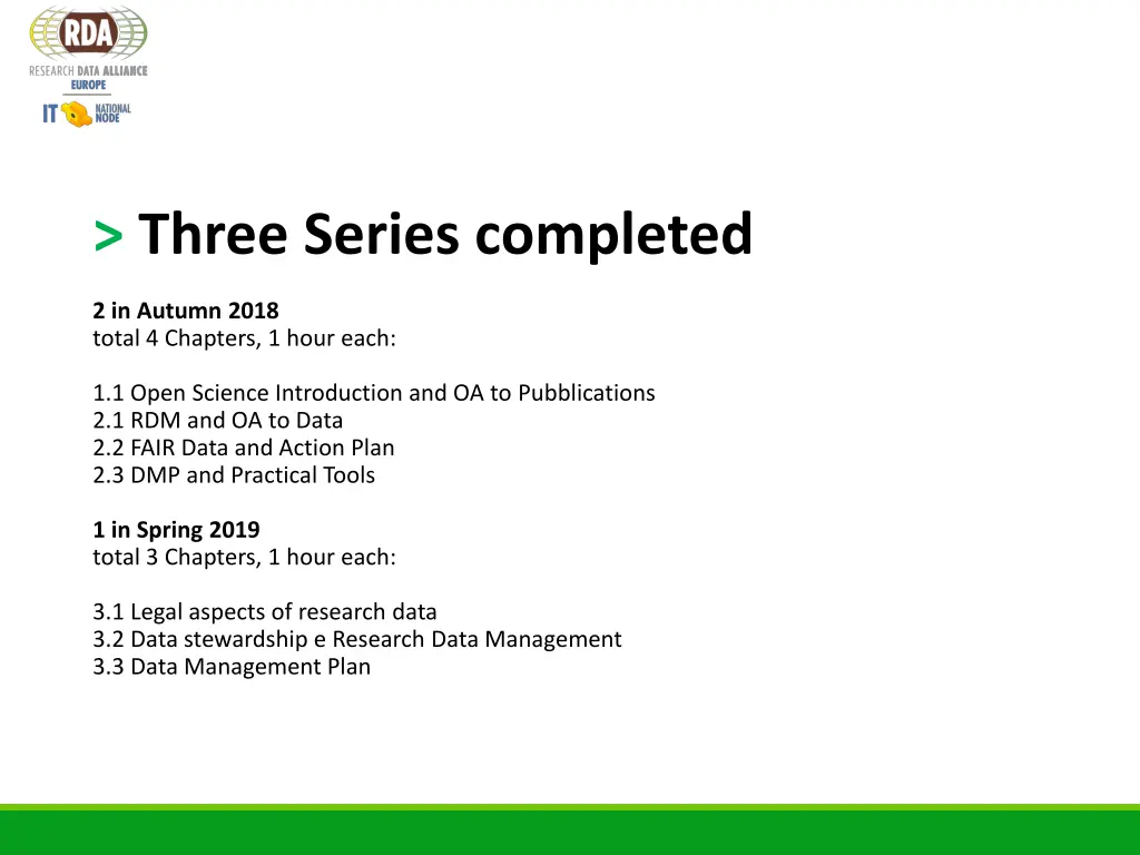 three series completed