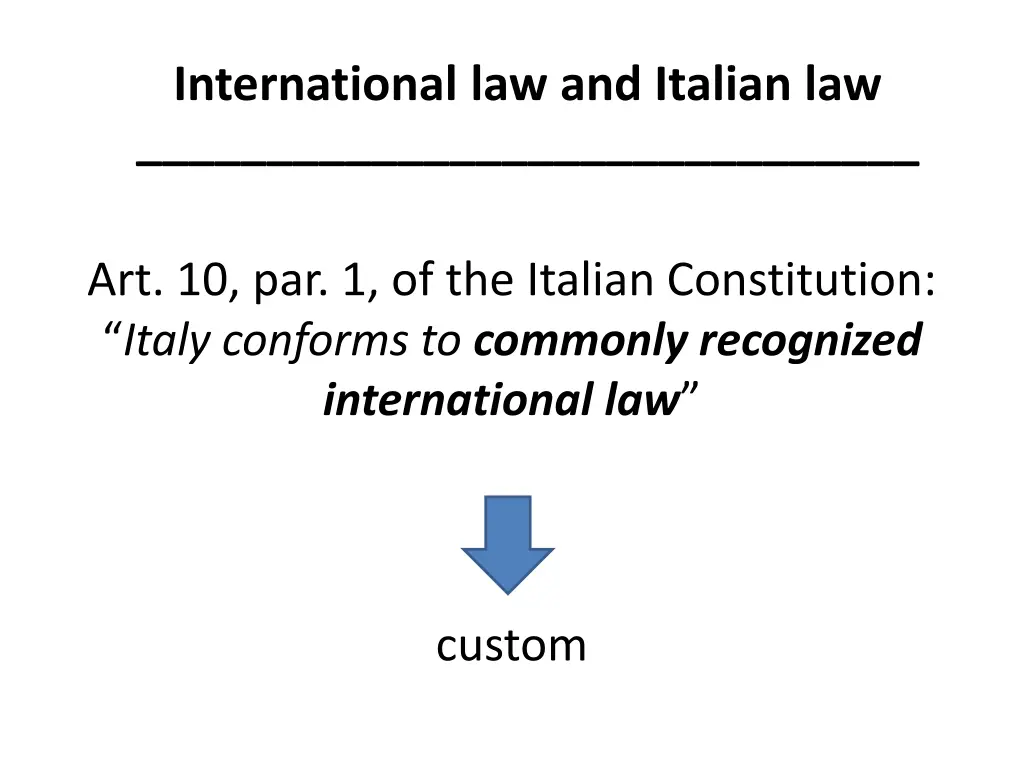 international law and italian law 1