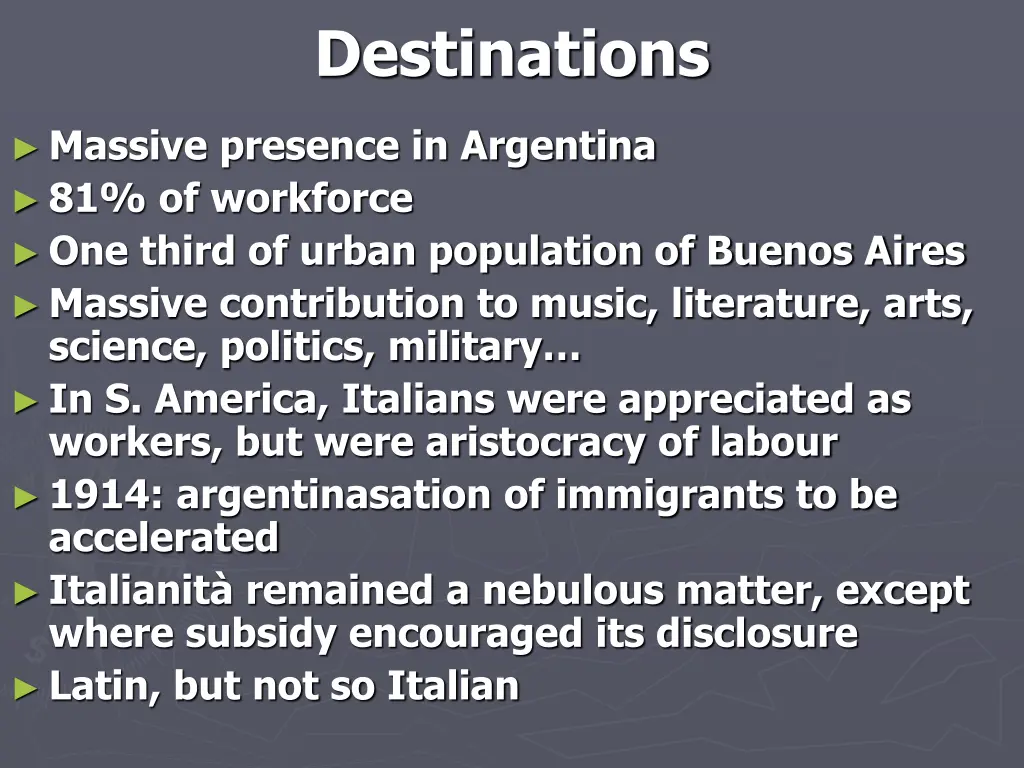 destinations